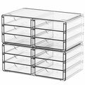 2 Pack Acrylic Storage Drawers With 12 Small Drawer,Stackable Office Cabinet