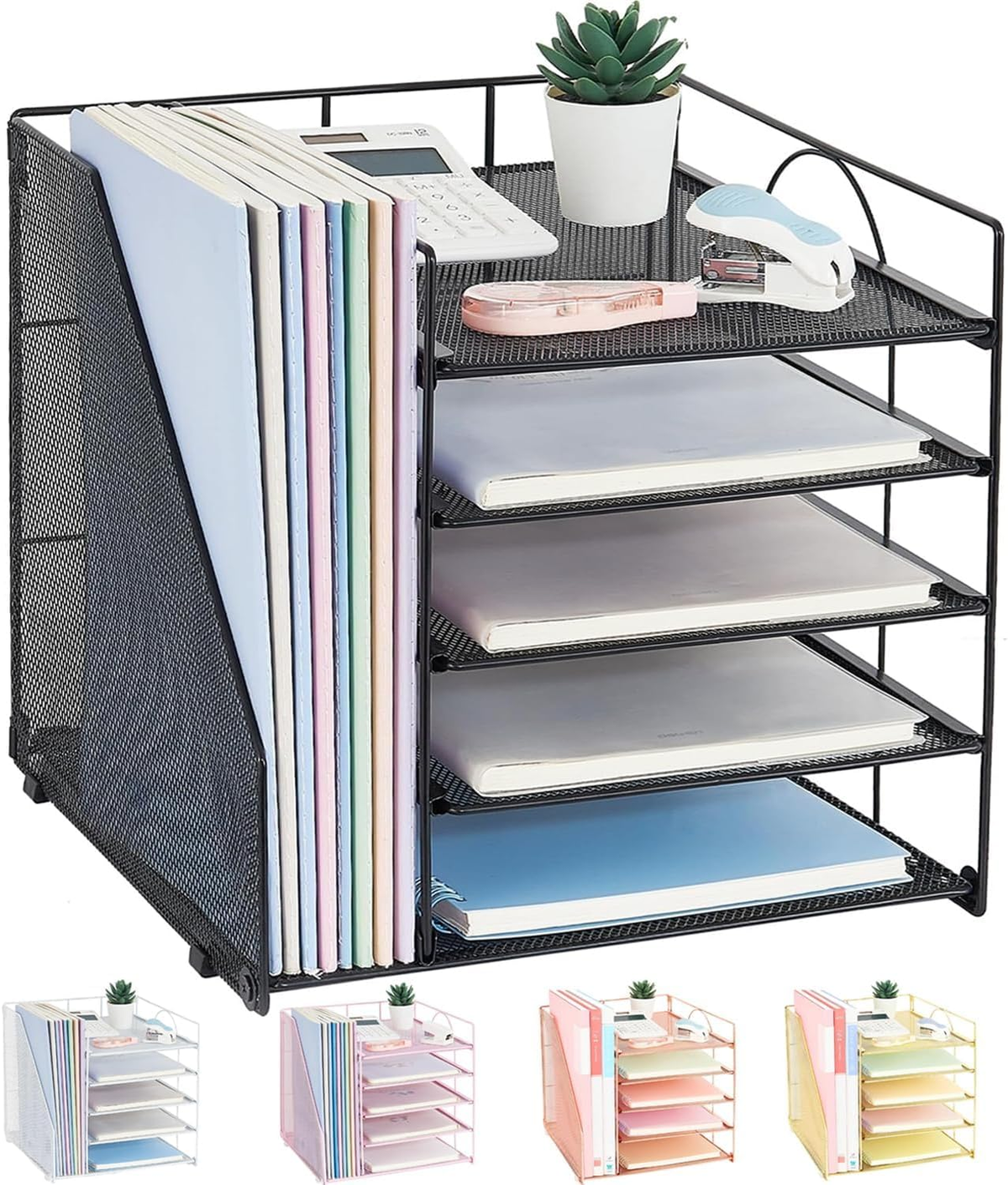 Desk Organizers and Accessories, 5-Tier Paper Letter Tray Organizer wit